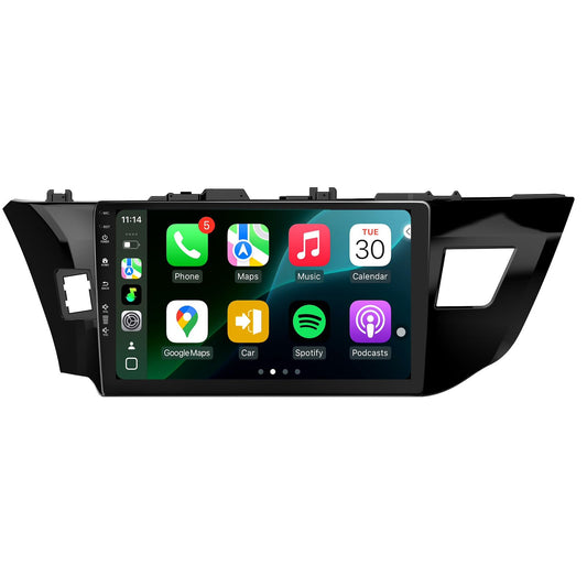 Car Radio Stereo for Toyota Corolla 2014-2016, Android 13 Wireless CarPlay Android Auto, Head Unit HD Touchscreen, QLED/Bluetooth/SWC/GPS Navigation/FM/Wifi/1080P Rearview Camera (Corolla14-2+64)