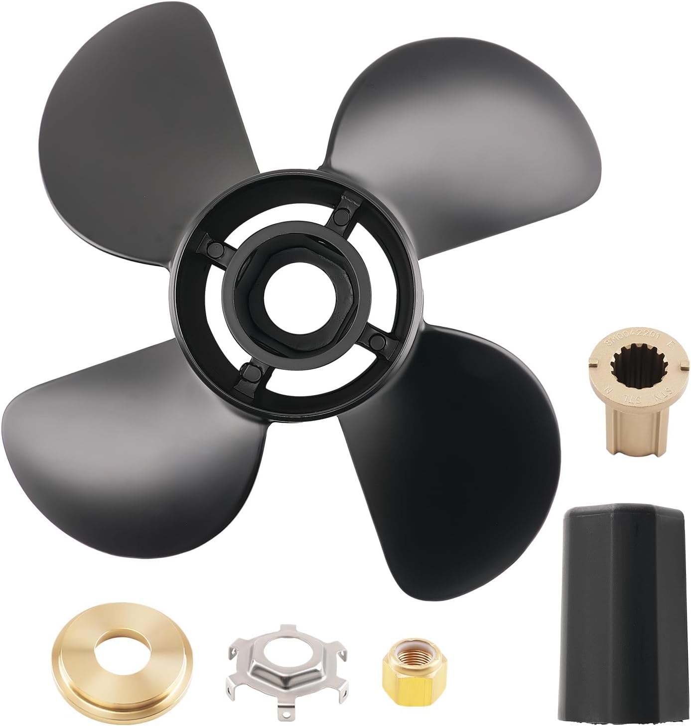 maXpeedingrods 4 Blades 14 X 19 Aluminum Boat Propeller for Mercury Engines 135-300HP Outboards 15 Spline Tooth, RH, Parts No# 48-8M0084495