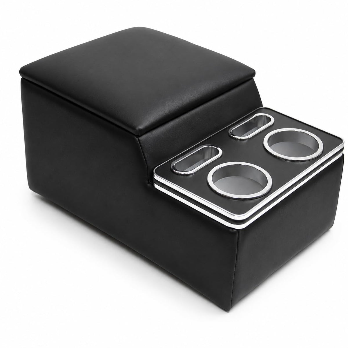 Bench Seat Center Console for Trucks, Cup and Phone Holders, Black