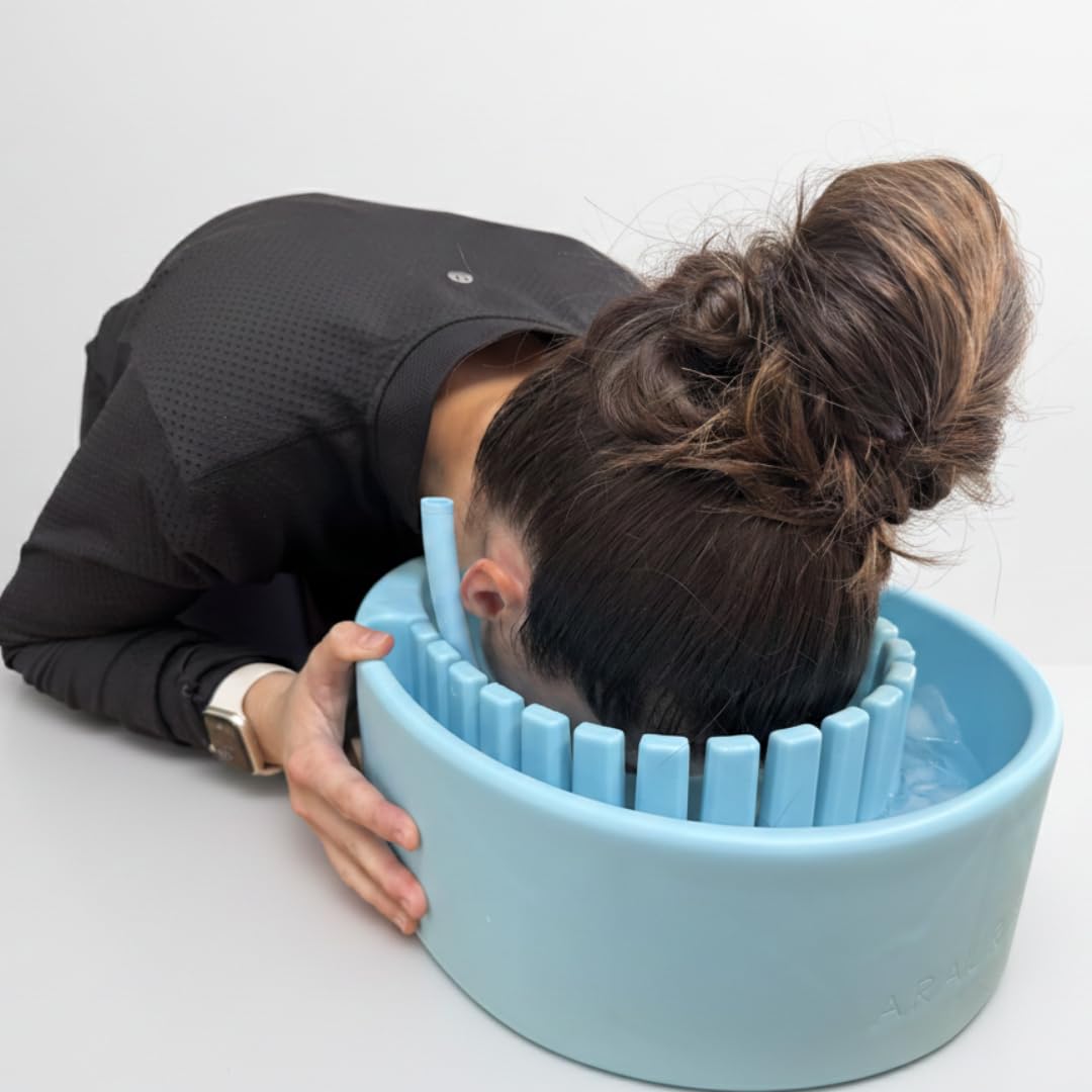 Facial Cold Plunge Ice Bowl with Separate Chamber for Ice & Breathing Tube - Patented Face Ice Bath Bowl for Cold Water Therapy - Depuffing, Tightening and Brightening Skincare Tool