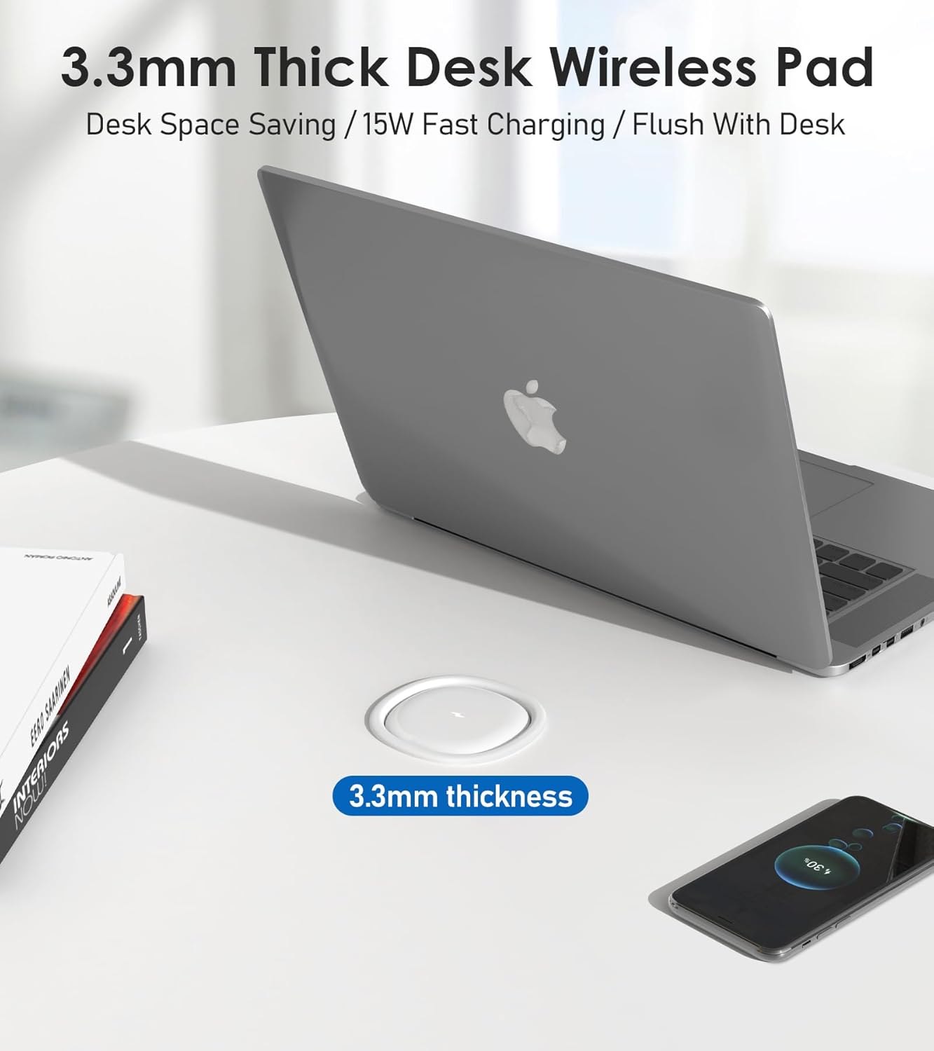 Pop Up Counter-top Outlet with 4 USB Ports 15W Wireless Charger, Max 20W,