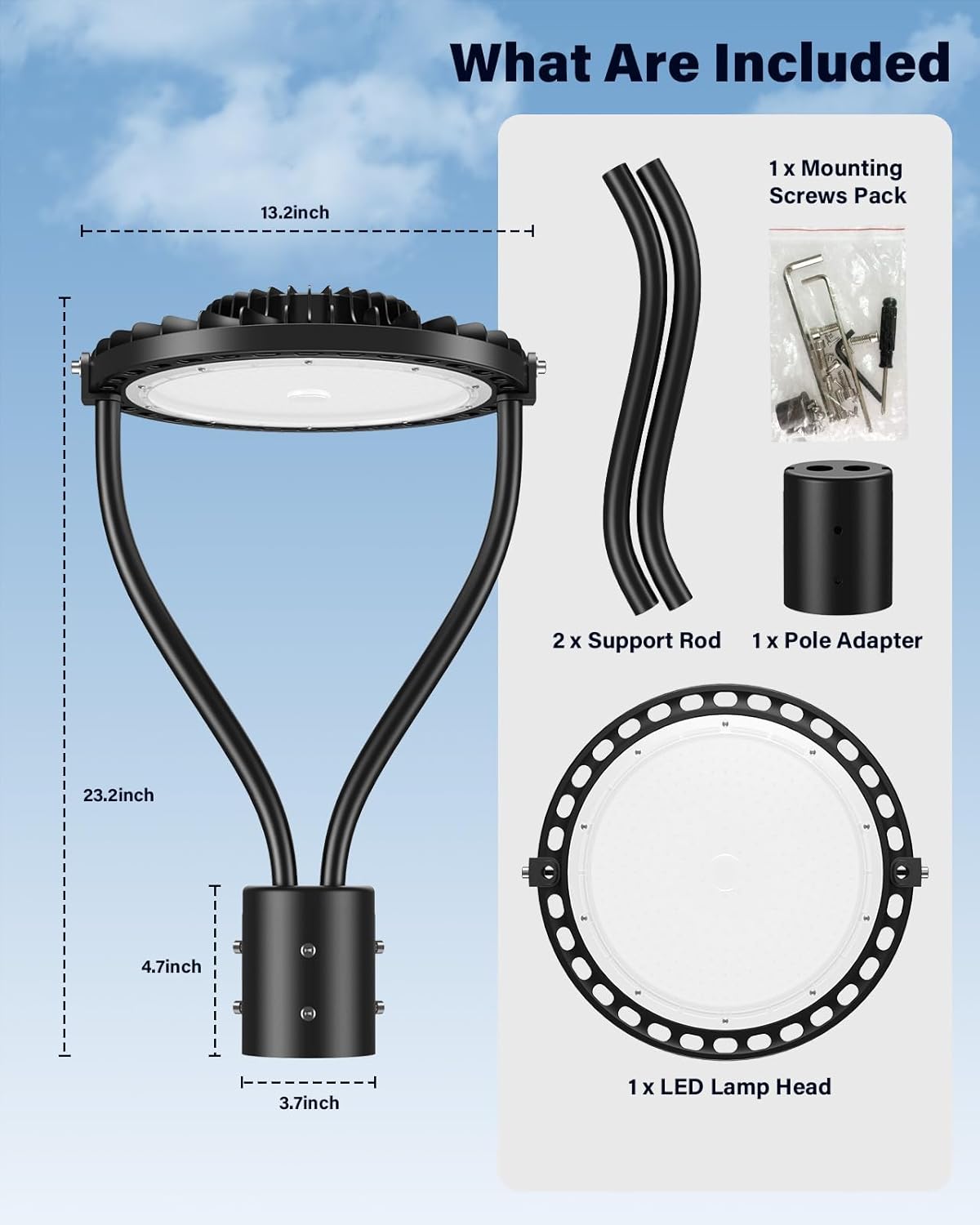 150W LED Post Top Light 2 Pack