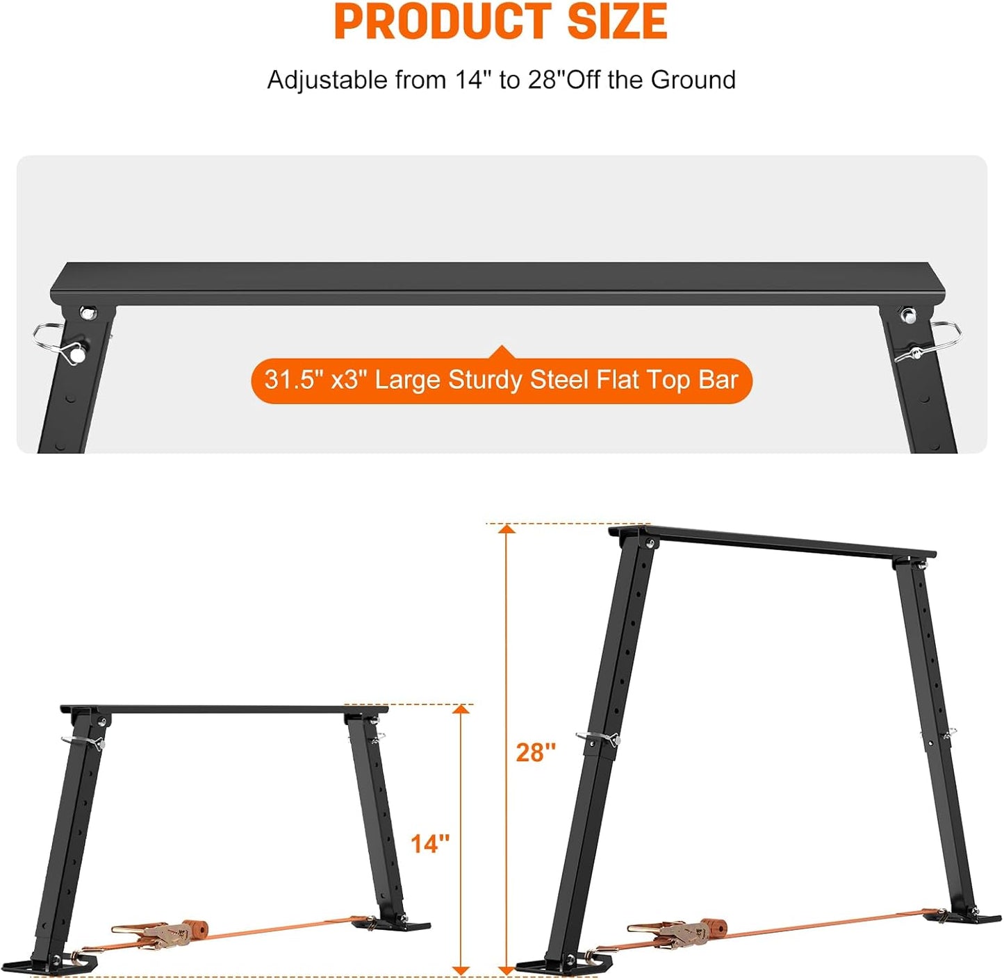 Universal RV Stabilizer Support Jack Fit 14'' to 27'' Frame for Camper 1 PC | Reduces RV Wobble & Sway, Heavy Duty, Black Powder-coated, Easy Storage, Ideal for Camper Travel Trailer