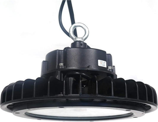 THE LIGHT MASTER 300W, 5000 K, 45500 Lumen Elite Smart UFO High Bay with Advanced Lens Optics to Provide an Energy efficient 120 Degree Beam Angle.