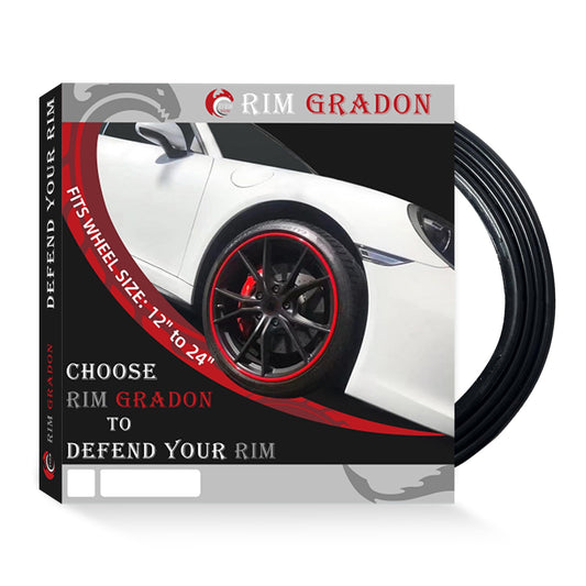 4 Pack Automotive Alloy Wheel Rim Protector -Fits Up 12”to 24”Wheels,Flexible, Durable Rim Protector for Car Wheels to Avoid Scratches & Scuffs - Rim Protector Kit Black