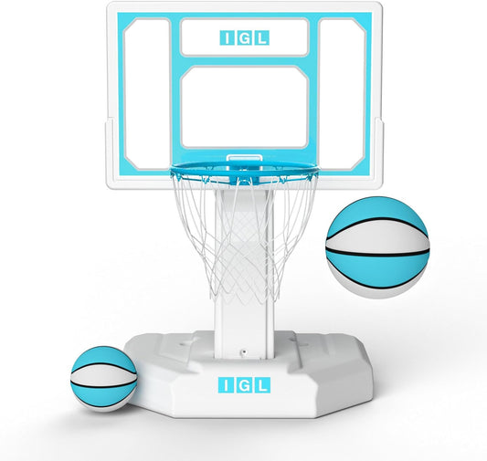 Pool Basketball Hoop Outdoor, Outdoor Poolside Basketball Hoop, Base & Stand Double Water Storage with 2 Ball &am