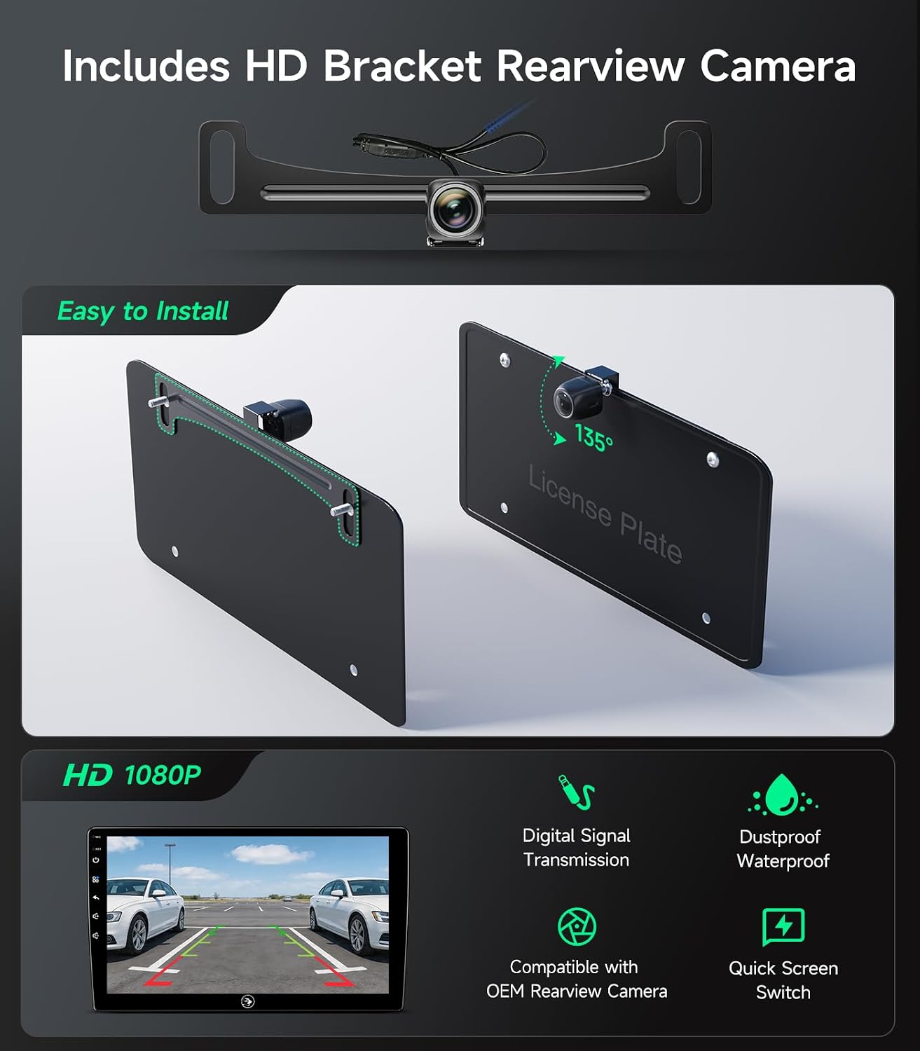 Car Stereo Radio for Toyota RAV4 2006 2007 2008 2009 2010 2011, 9 Inch Touch Screen, Wireless Carplay & Android Auto, WiFi, Bluetooth, GPS FM, SWC, 1080P Backup Camera