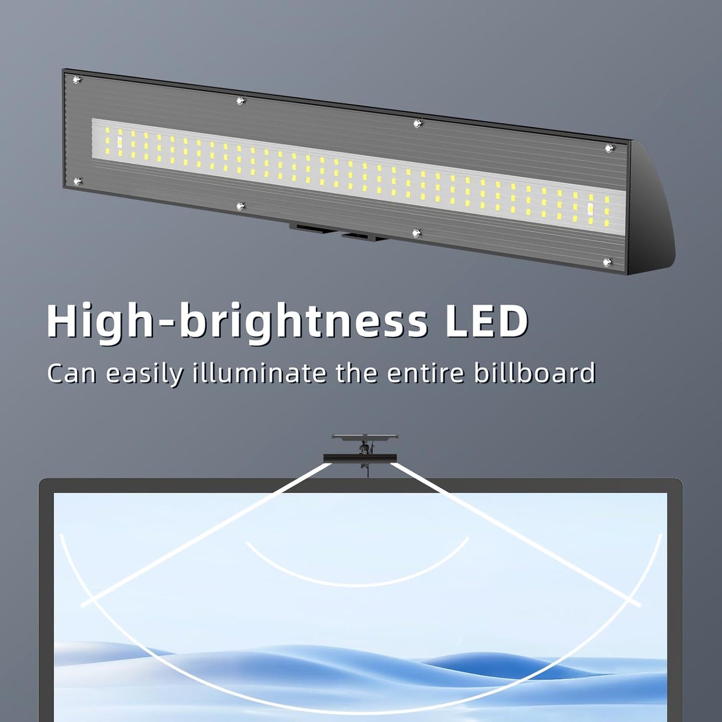 Outdoor Solar Sign Light, 5090 Lumens, 12000 mAh, IP65 Waterproof, Solar Powered Commercial Light, for Real Estate Signage, Garden Fence Lighting, Hypermarket Door Number Lighting (Black)