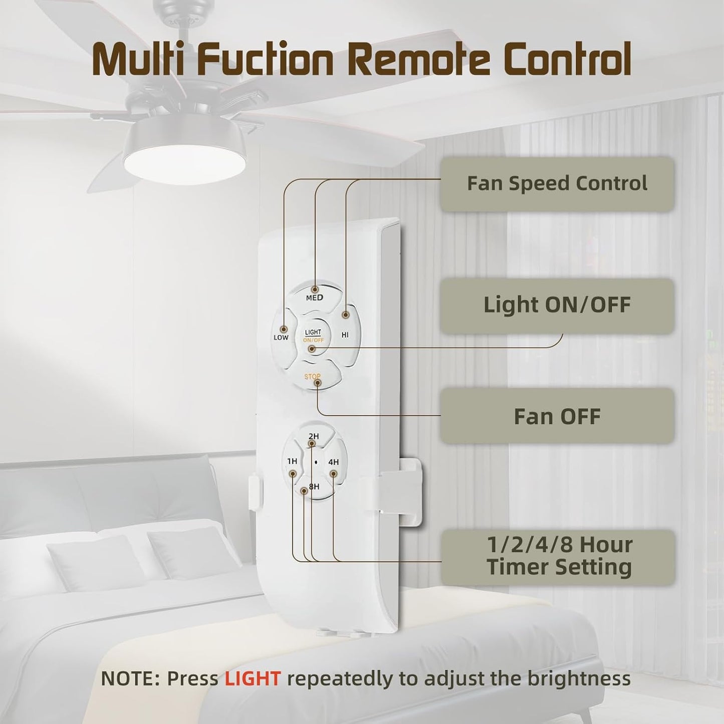 Ceiling Fans with Lights, 52 inch Ceiling Fan with Light and Remote Control, Reversible Flush Mount Ceiling Fan, Dimmable 5 Blades Low Profile