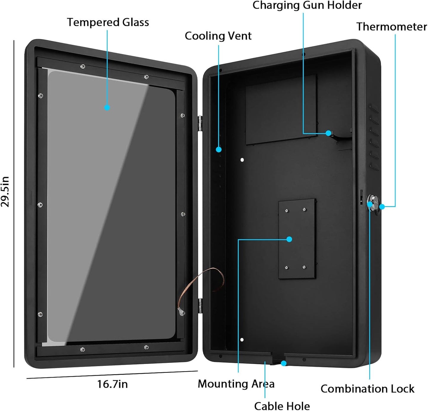 Yeekue Charger Station Box for Tesla Gen 3 Wall Connector Cover, Wall Charger Protection Box Indoor Outdoor Waterproof Dustproof Cable Organizer Case