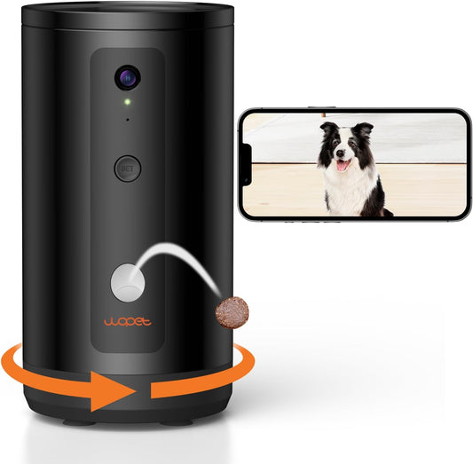 WOPET D100 5G WiFi Dog Camera, 300 Rotating Pet Camera Treat Dispenser with 165 Wide Angle View for Phone App Monitor Pets, 1080P HD, 2-Way Audio,