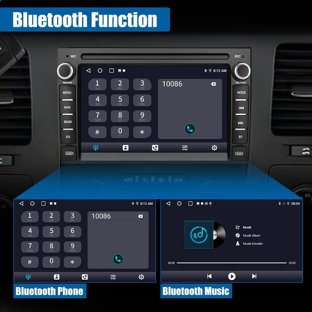 AWESAFE【2+64GB】 Android Car Stereo for Chevy Silverado GMC Sierra Yukon 2007-2013, 7 INCH Touch Screen Silverado Radio Replacement with GPS Navigation CarPlay Android Auto Multimedia Video Player
