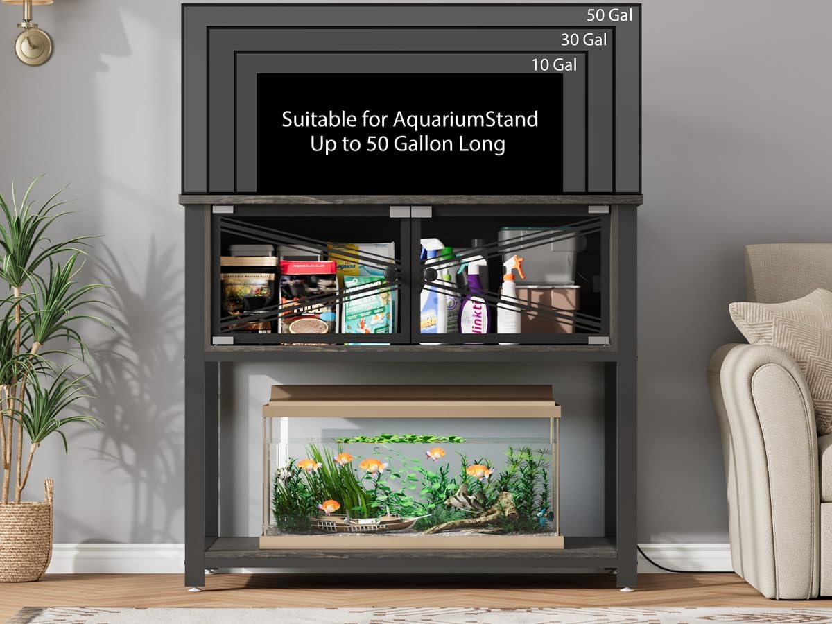 40-50 Gallon Aquarium Stand with Heavy Duty Metal Frame