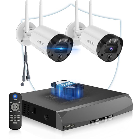 《130°Wide Angle & 4K Ultra HD》 Security Cameras Wireless Outdoor, WiFi Video Security System, Home Wireless IP Camera Surveillance Systems