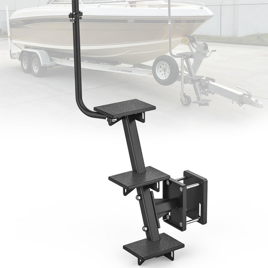 Heavy Duty Boat Trailer Steps, Fits 3"x3", 4"x4" & 3"x5", 880 lb Capacity Side-Mounted Boat Trailer Steps 1