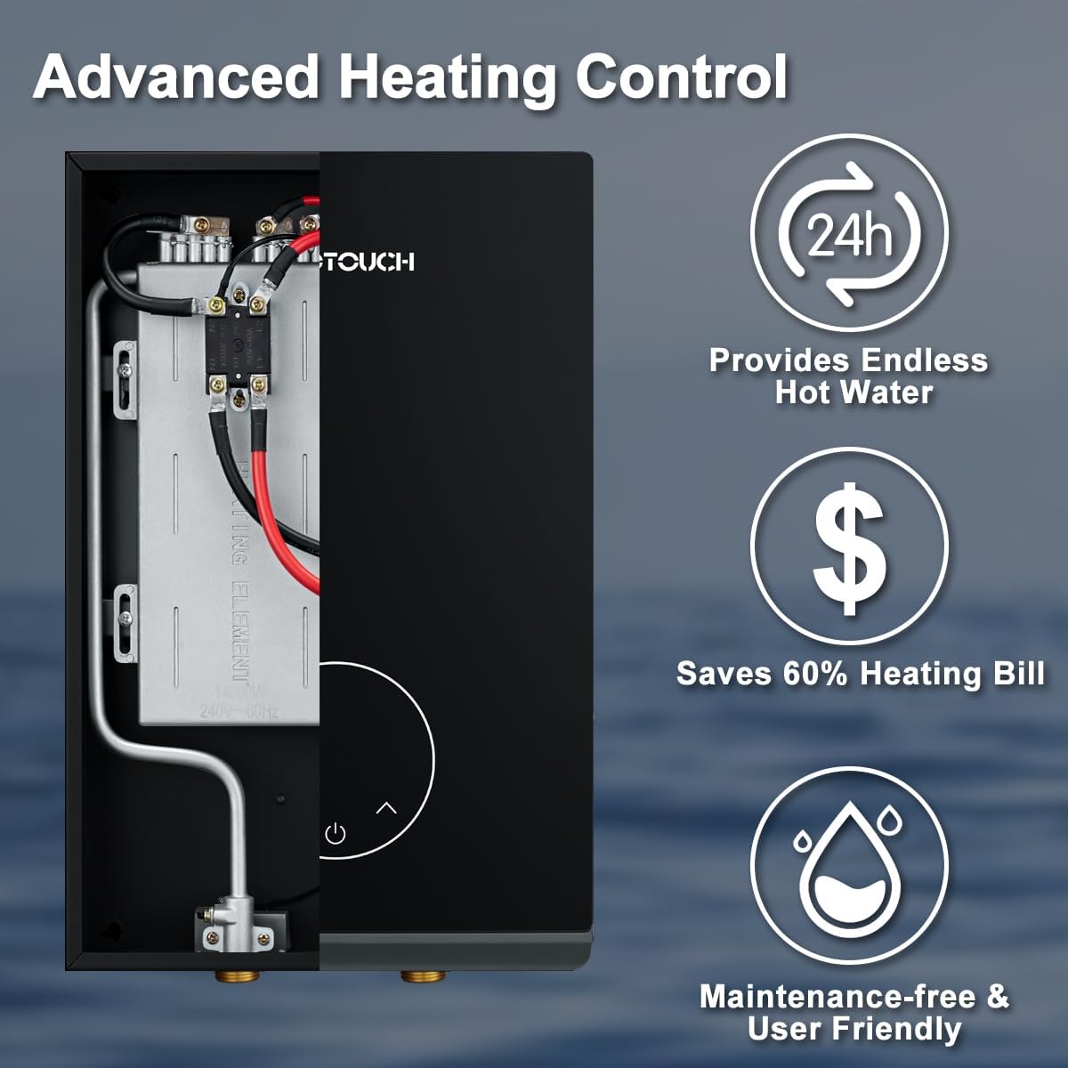 Tankless Electric Hot Water heater, 240V 8KW Under Sink On Demand