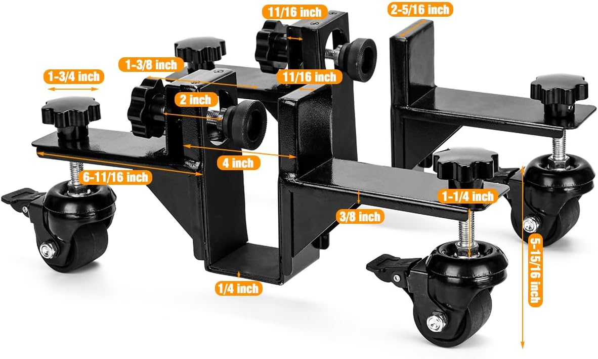 Adjustable Door installation kit, Door Dolly, Door Lifter Tool With Rotating Wheels for 1' to 2-3/8' Doors, Hands Free Residential 500 Lbs Door Boar