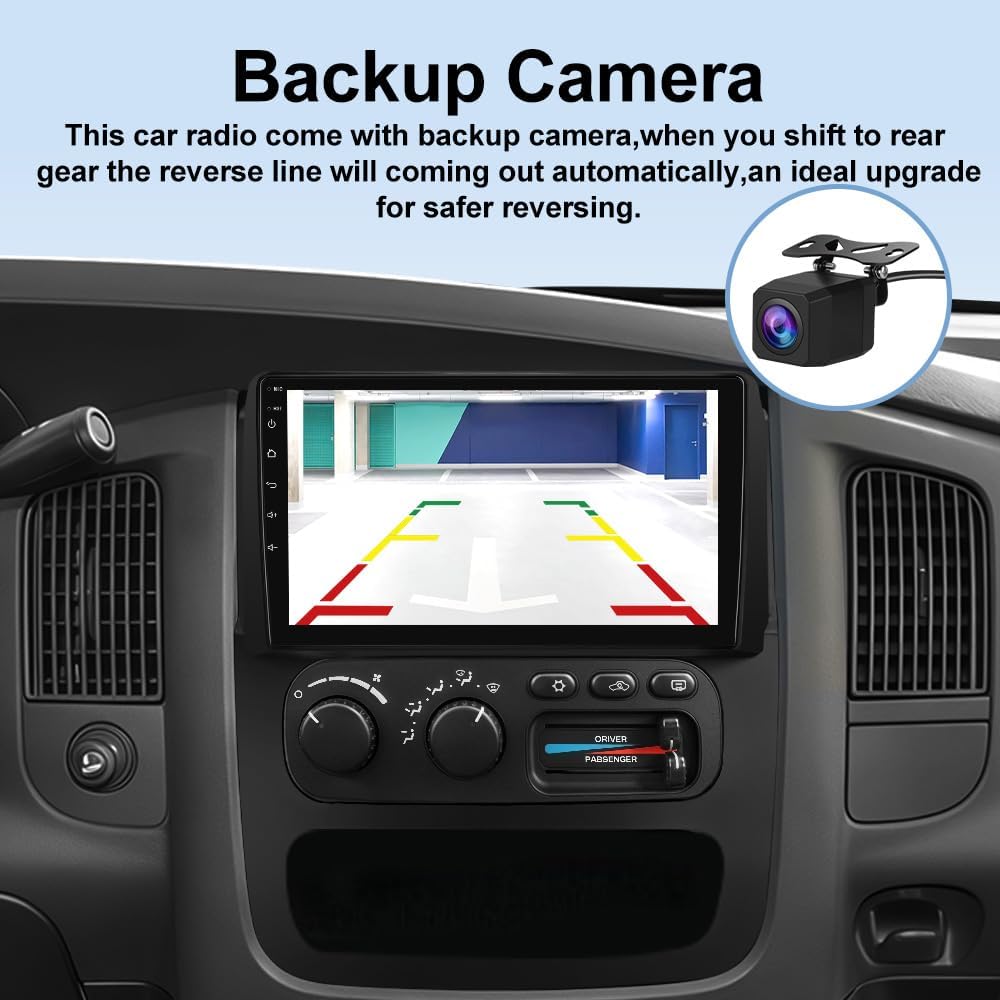 AWESAFE 4Core 64GB Car Radio Stereo for Dodge RAM 1500 2500 2002 2003 2004 2005, 9 Inch Touch Screen with Wireless CarPlay Andriod Auto 5G WiFi 2GB+64GB