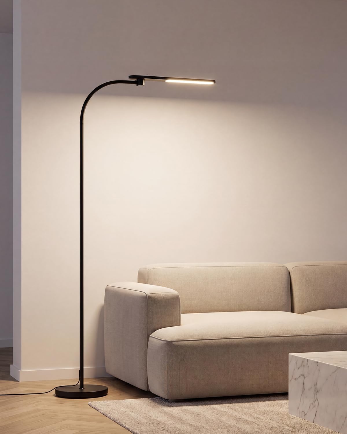 Honeywell LED Floor Lamp, CRI97 Full Spectrum, Dimmable Reading Lamp 77" Black