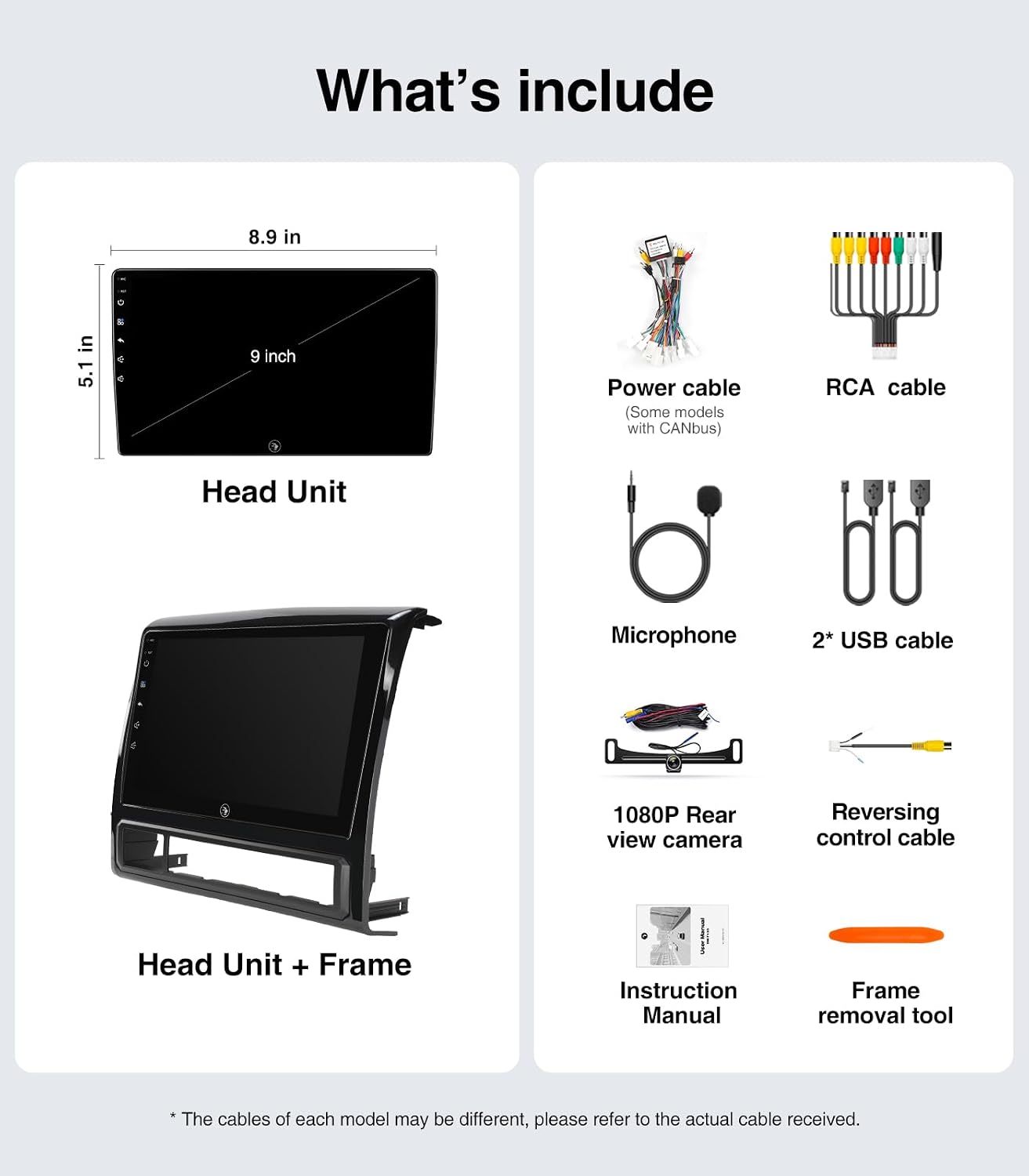 9 inch Car Stereo Dash Kit Replacement for Toyota Tacoma Radio Upgrade 2005-2011, Linux Touch Screen Head Unit w/Wired Wireless CarPlay Andriod Auto Navigation FM/AM