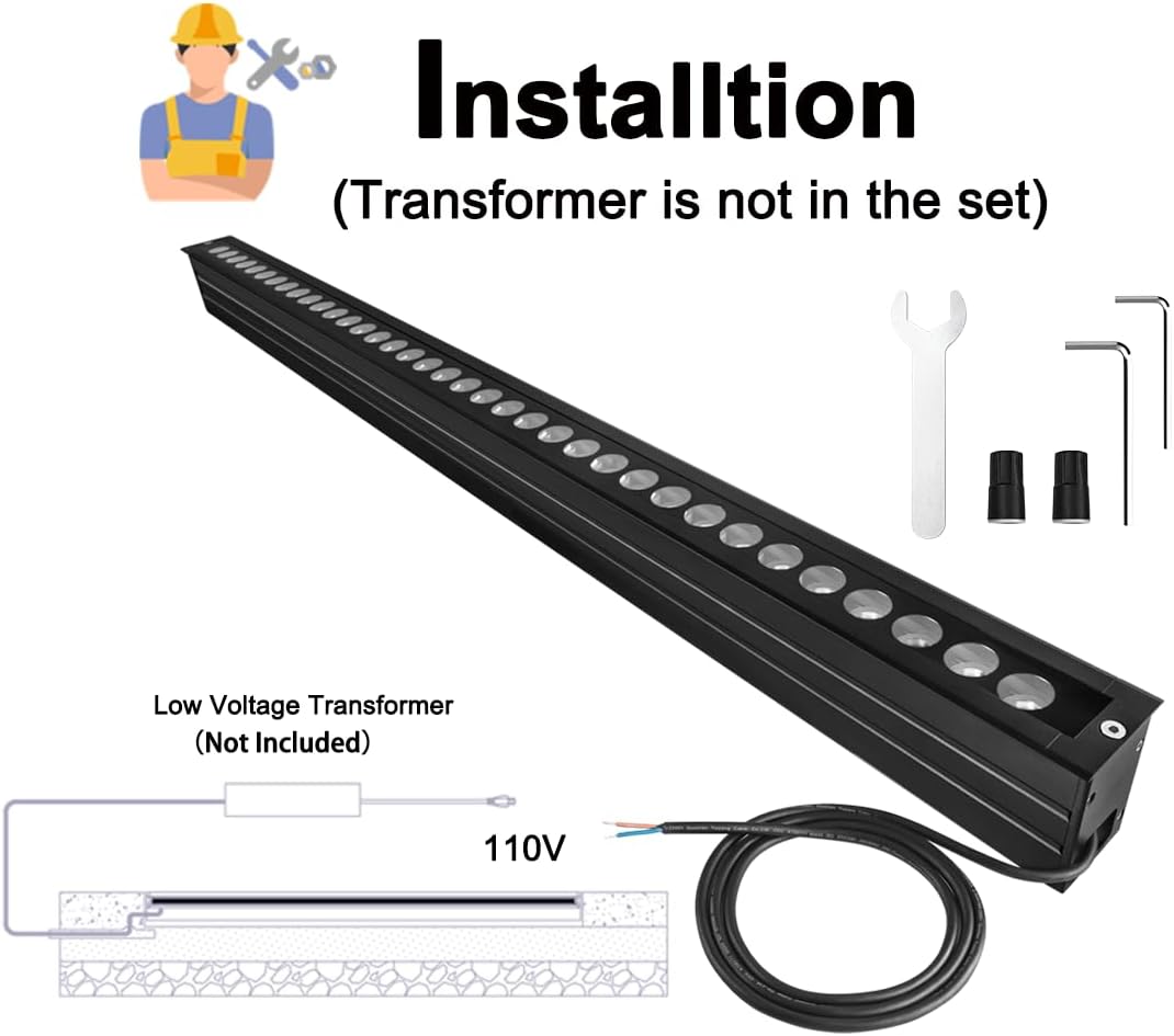 Low Voltage DC24V New Upgraded In-Ground Light Outside, 36W Wall Washer Lights, 5000K Daylight Wall Wash Landscape Lighting, Waterproof Light Ba