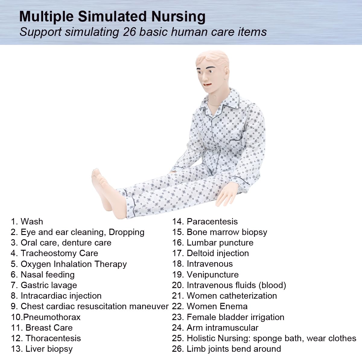 INTBUYING Patient Care Nursing Manikin Female, 5.34Ft Life-Size Trauma Education Teaching Model Multi-Function Demonstration Manikin Model with 2 Muscle Module and Urinary Catheter for Teaching