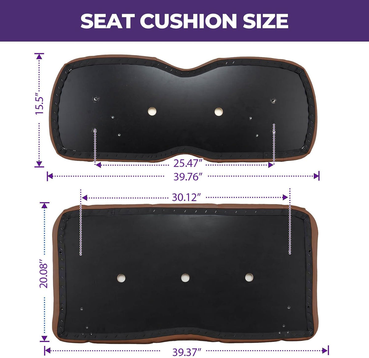 NOKINS Golf Cart Seat Cushion Kit for EZGO TXT/RXV, Coffee Brown