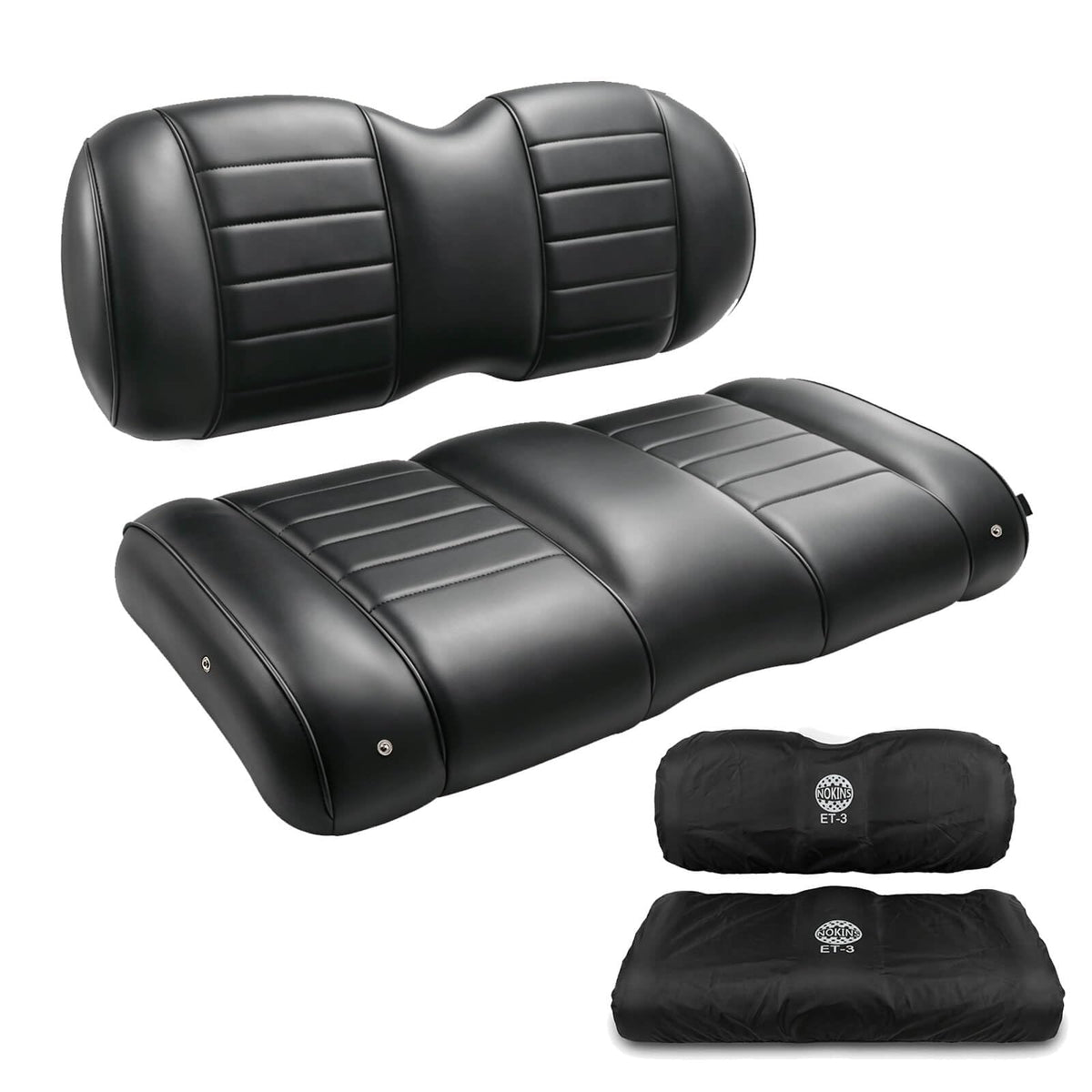 NOKINS Golf Cart Premium Seat Fits EZGO TXT 1994-Up/RXV 2008-Up Black Fits EZGO TXT/RXV