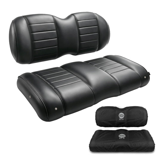 NOKINS Golf Cart Premium Seat Fits EZGO TXT 1994-Up/RXV 2008-Up Black Fits EZGO TXT/RXV