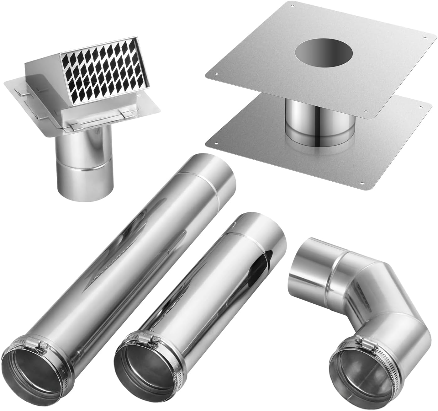 3' Stainless Steel Vent Pipe Kit for Gas Tankless Water Heaters