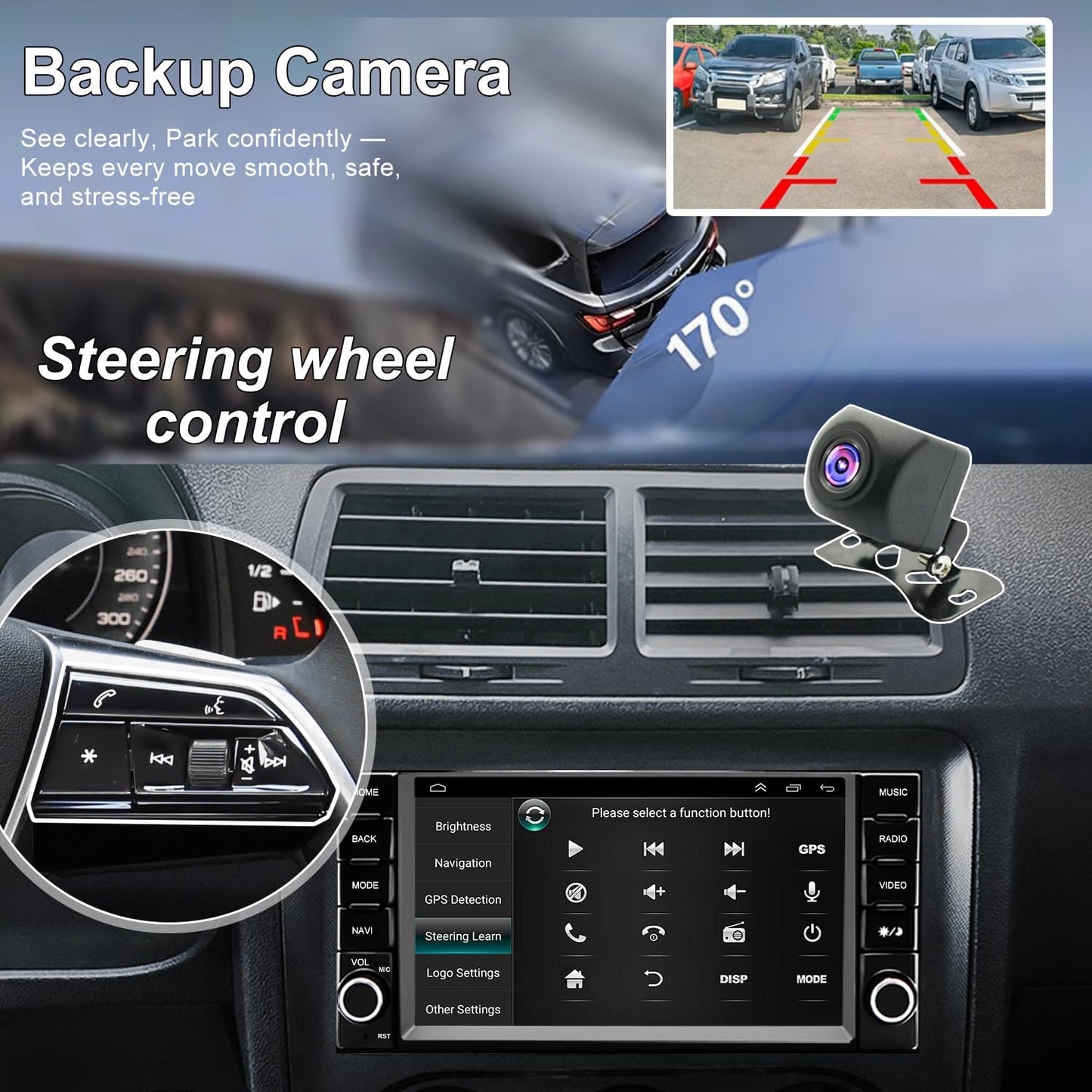 Upgrade 5G WiFi Car Radio for Dodge Challenger 2008-2014, Avenger 2008-2014, Charger 2008-2010, 7 Inch Touch Screen Stereo Head Unit with Wireless Carplay Android Auto GPS Navigation FM BT SWC Camera