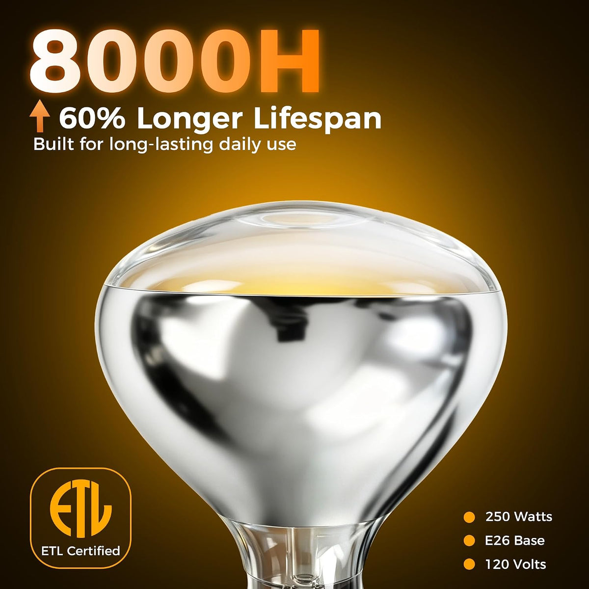 CAMMOO Food Heat Lamp with 8000H Lifespan, Stable C-Clamp for Table Edge Black