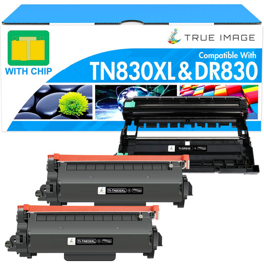 TN830XL TN830 Toner Cartridges DR830 Drum Unit Compatible for Brother TN 830XL 830 DR 830 DR-830 Drum Unit for HL-L2460DW DCP-L2640DW MFC-L2820DW HL-L2405W HL-L2480DW HL-L2400D Printer(3 Pack)