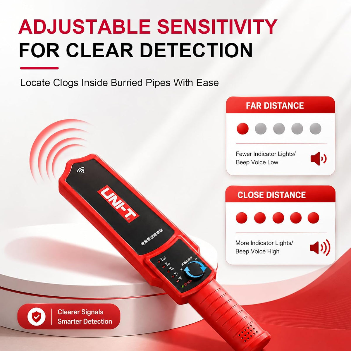 UNI-T Pipe Blockage Detector 115ft Clog Locator for PVC & Metal Water Pipes