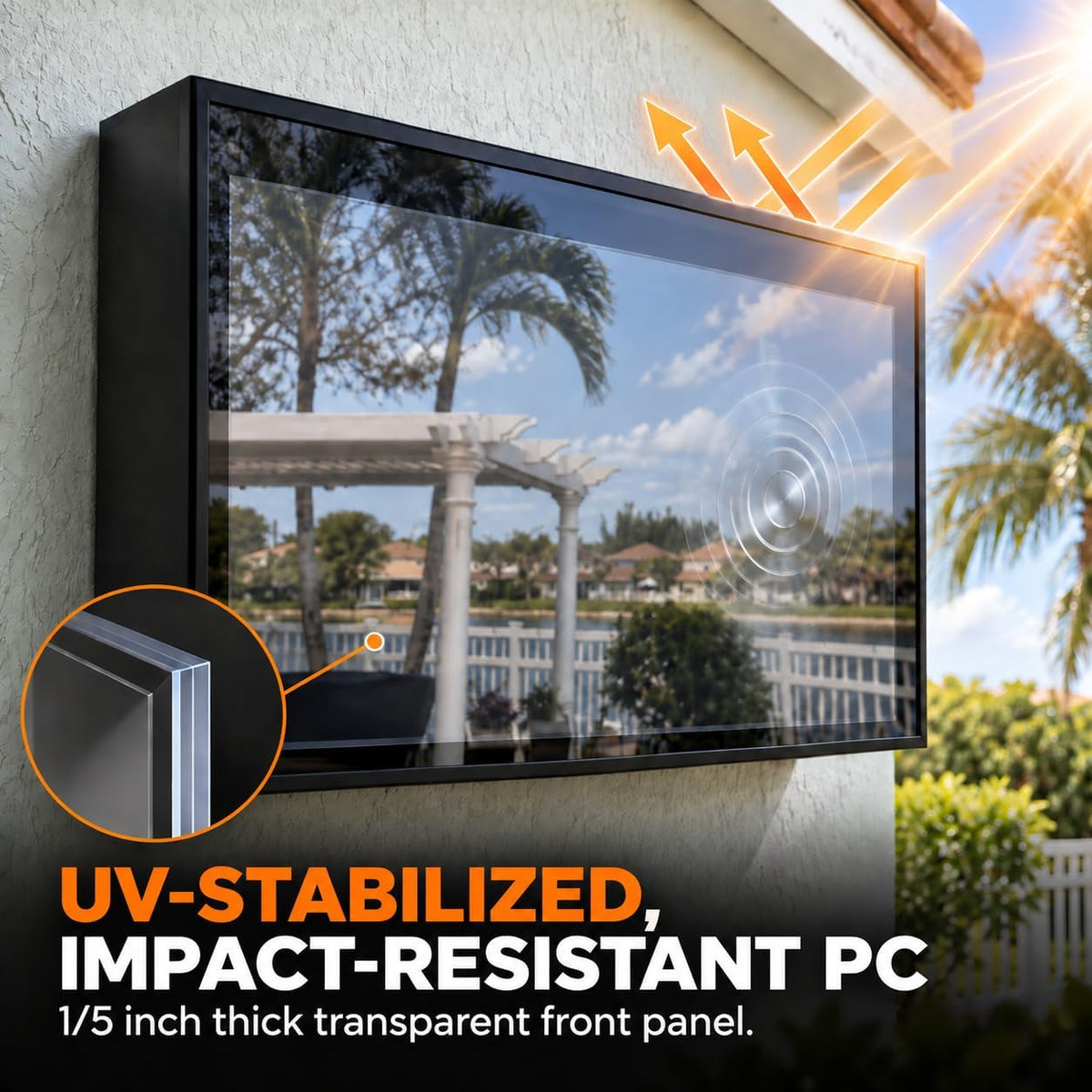 28-32'' Outdoor TV Enclosure Hard Cover Weatherproof with Lock