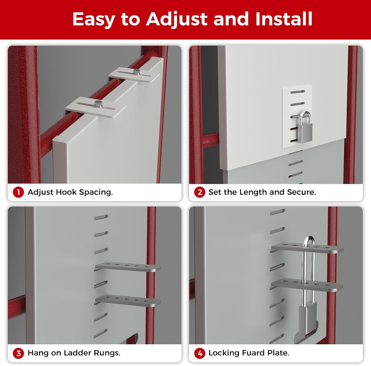 Fixed Ladder Security Lockout, Outdoor Ladder Lockout Safety Device Gray