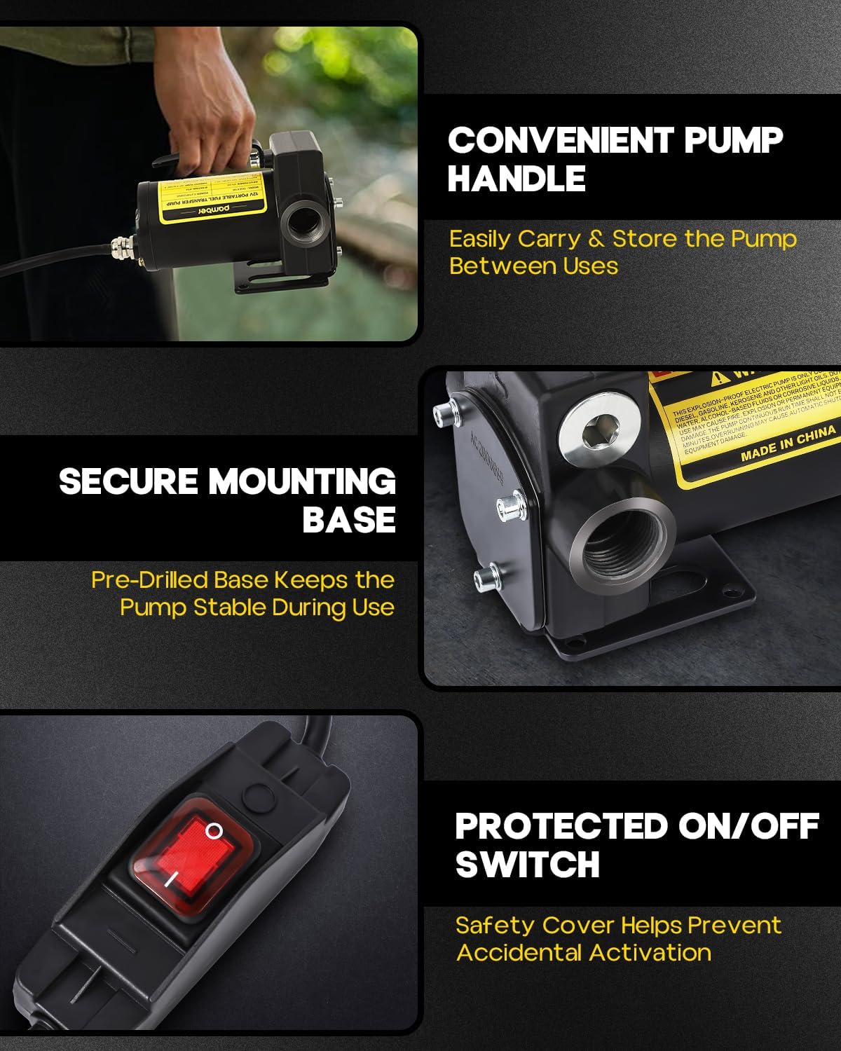 12V 10 GPM Electric Fuel Transfer Pump with Auto Shut-Off Nozzle