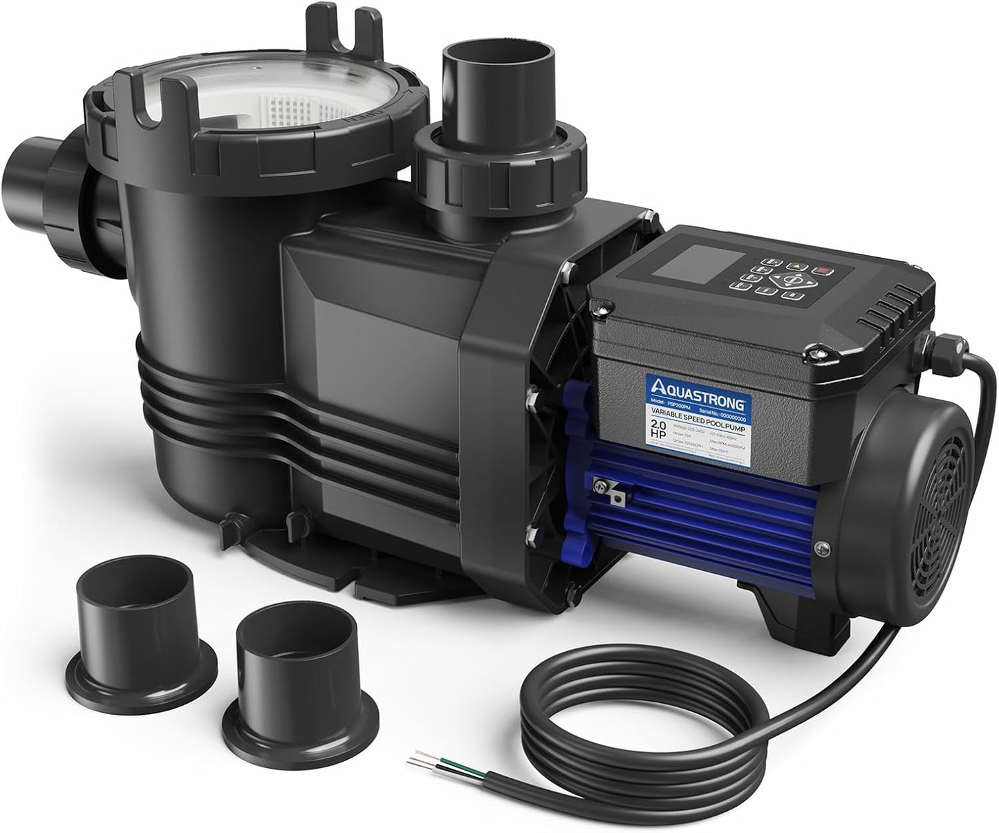 2 HP Variable Speed Pool Pump for In Ground Pool, 220V, Max10566GPH, High Flow, Energy Efficient, Powerful Self Primming Swimming Pool Pumps with