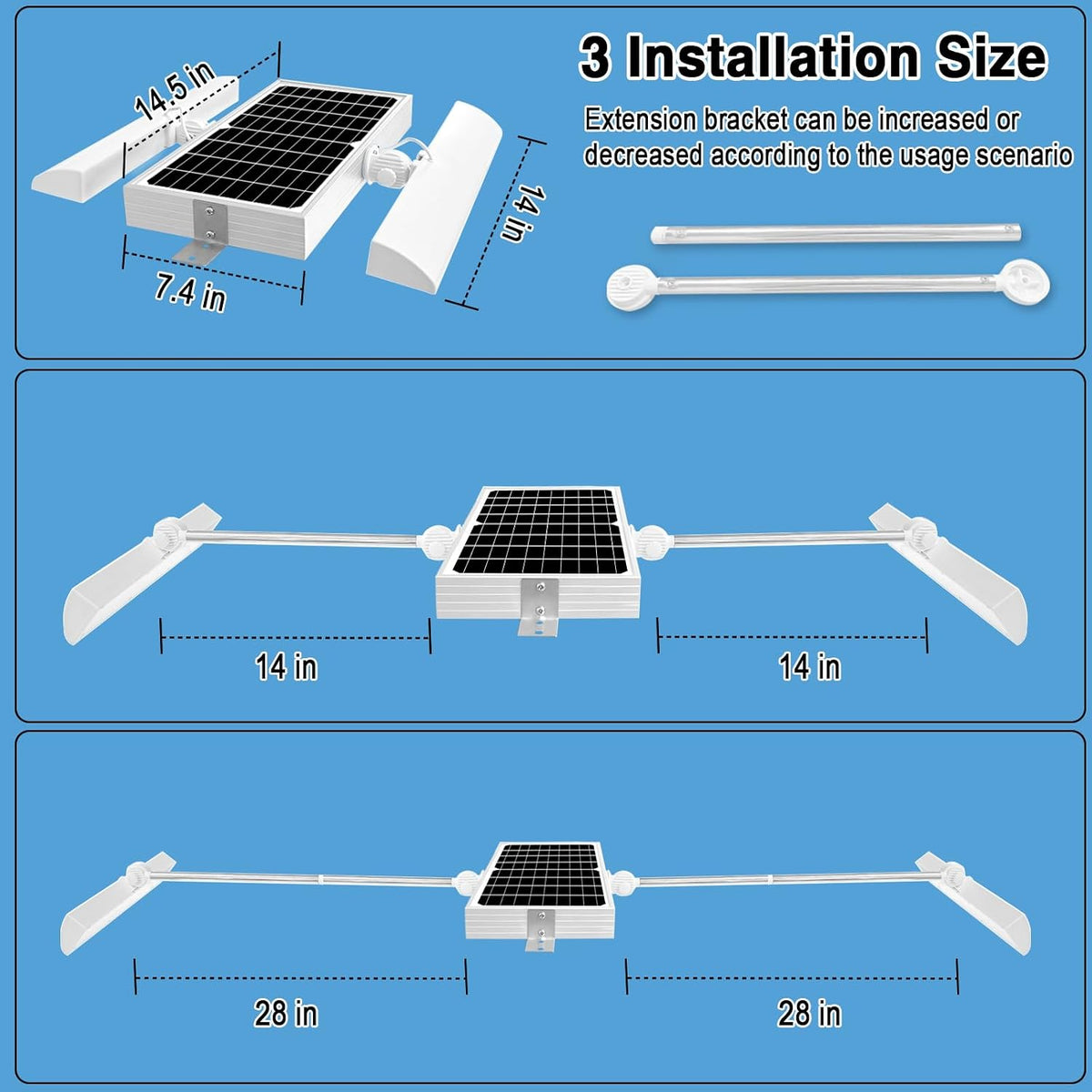 Solar Sign Light, Solar Sign Lights Outdoor Waterproof for Business, 2 Sided LED Light, Dusk to Dawn, Street & Yard Signs, Real Estate, Bus Stops, Highway & Hotel Signboard (White)
