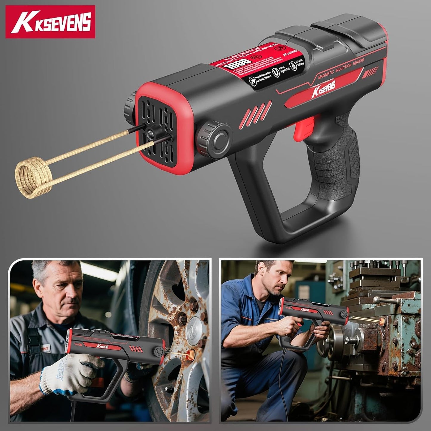 Induction Heater Bolt Removal,1600W 110V Handheld Magnetic Induction Heater Tool with 6 Coils for Rusty Screw Removing