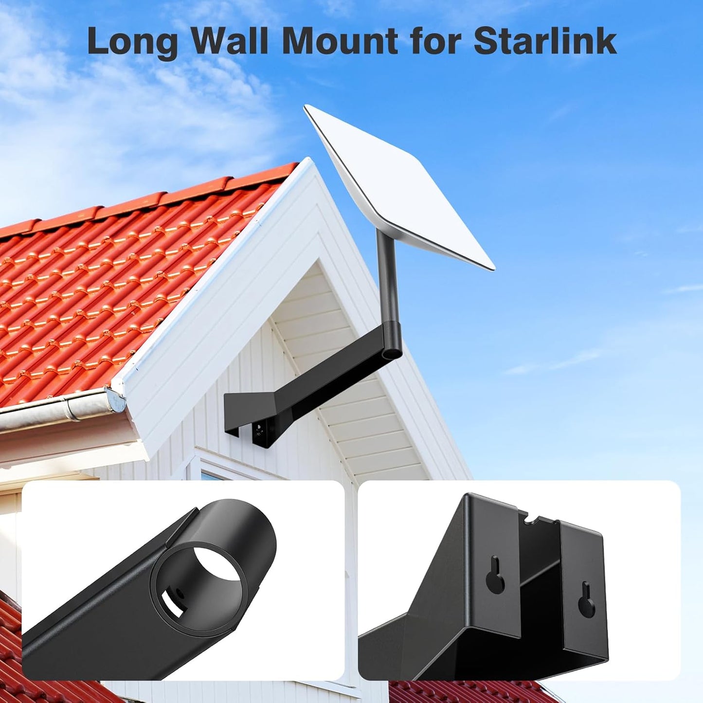 Starlink Mount - Starlink Mounting Kit, Starlink Long Wall Mount, Starlink Wall-Mounted Kit, Starlink Mounting Bracket, Starlink Wall-Mounted Bracket