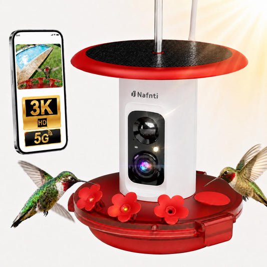 Smart Hummingbird Feeder with Camera 5g WiFi- 3K HD Video Live, Leakproof & Bee Proof, AI Identify Instant Notification, Solar Powered Humming Bird Camera Feeder, Mom Birthday Gifts