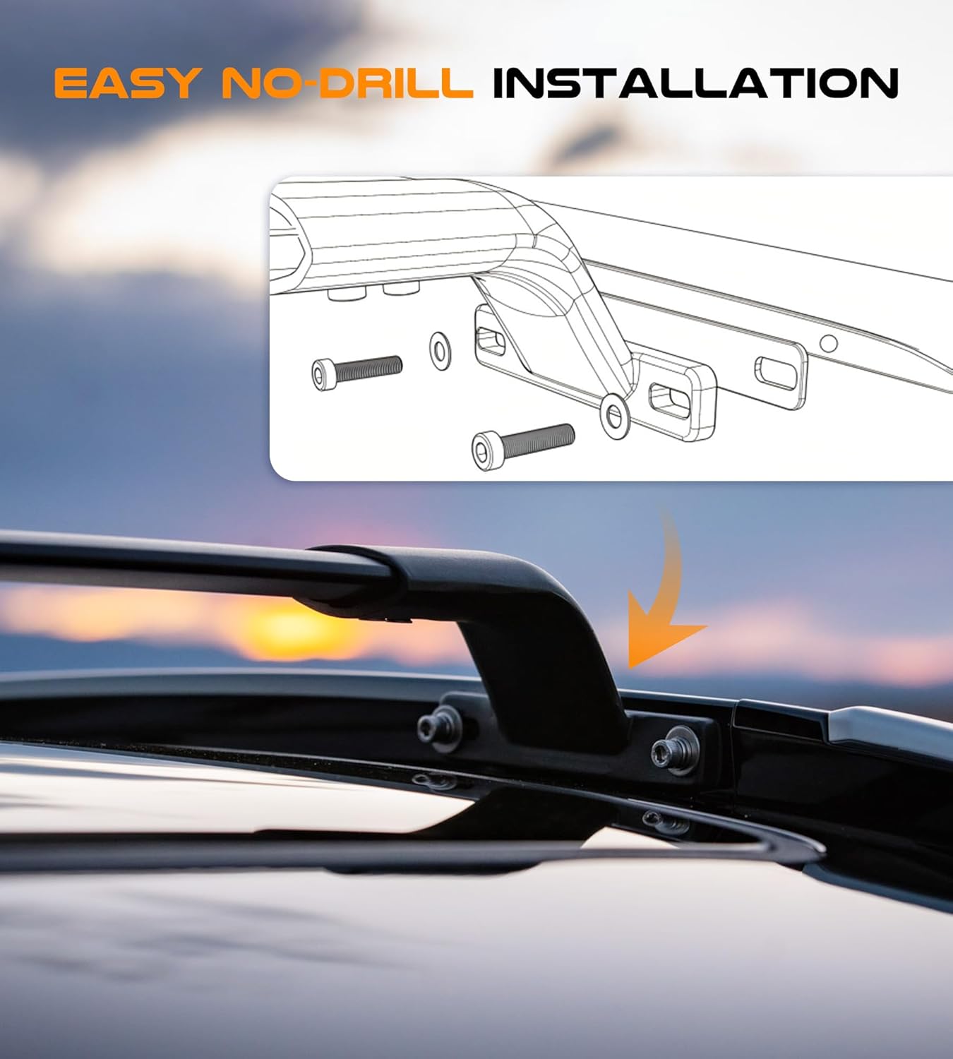 Snailfly Roof Rack Cross Bars Fit for 2024-2026 Chevy Chevrolet Trax with Side Rails (LT / 2RS / ACTIV), Easy Install & Disassemble 220 lbs Aluminum Crossbars Cargo Carrier for Bike Kayak Skis