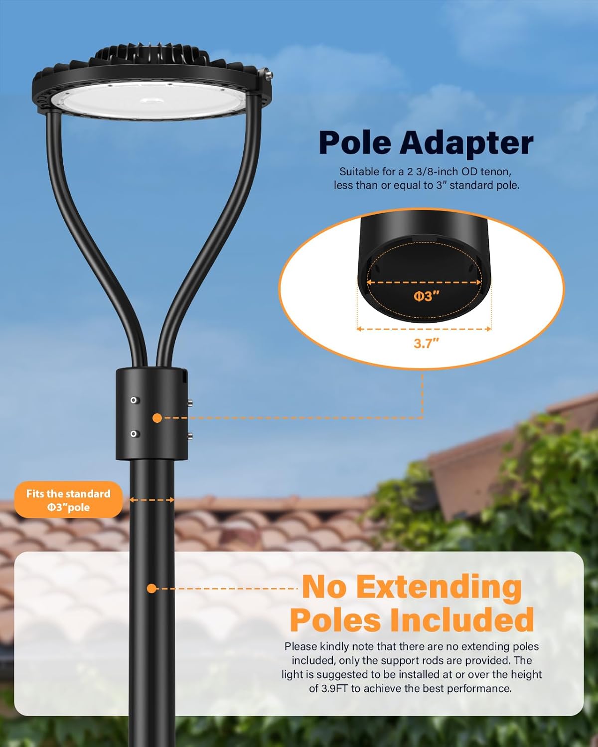 150W LED Post Top Light 2 Pack