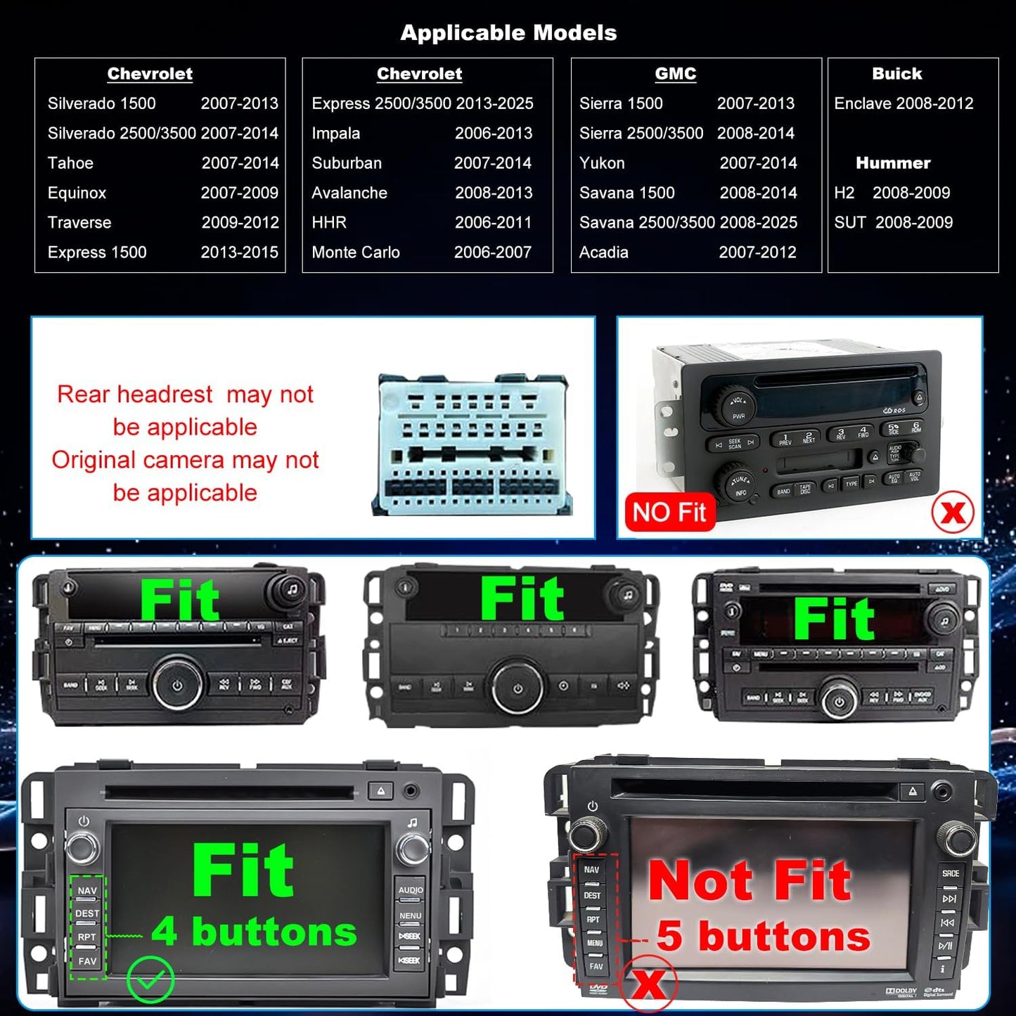 5GWifi Upgrade Radio for GMC Sierra Chevy Silverado 1500/2500/3500 2007-2013, Express Van 1500/2500/3500 2013-2025, Tahoe Yukon 2007-2014, Impala 8"Touchscreen Stereo Wireless Carplay Android Auto GPS