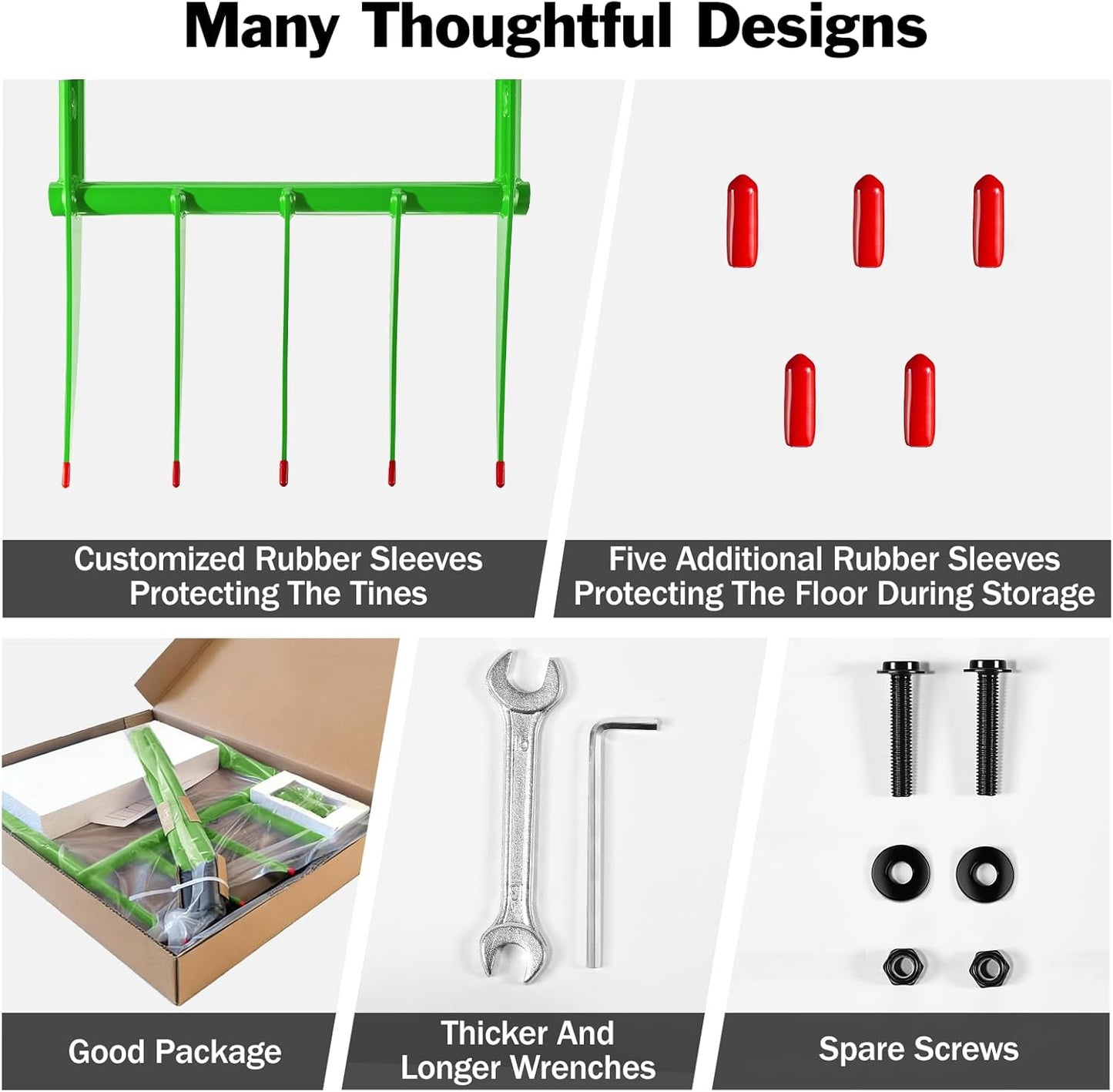 5 Tines All Steel Broadfork, 19" Broad Fork Garden Tool Heavy-Duty Digging Pitchfork, Non-Slip Grips & Detachable Design for Gardening, Farm Cultivation, and Soil Loosenin