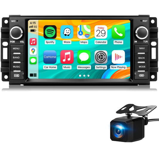 Car Radio Stereo for Jeep Wrangler JK 2007-2018,Android 13 Touch Screen CarPlay Android Auto Bluetooth GPS Navigation 2+64G Head Unit with Backup Camera
