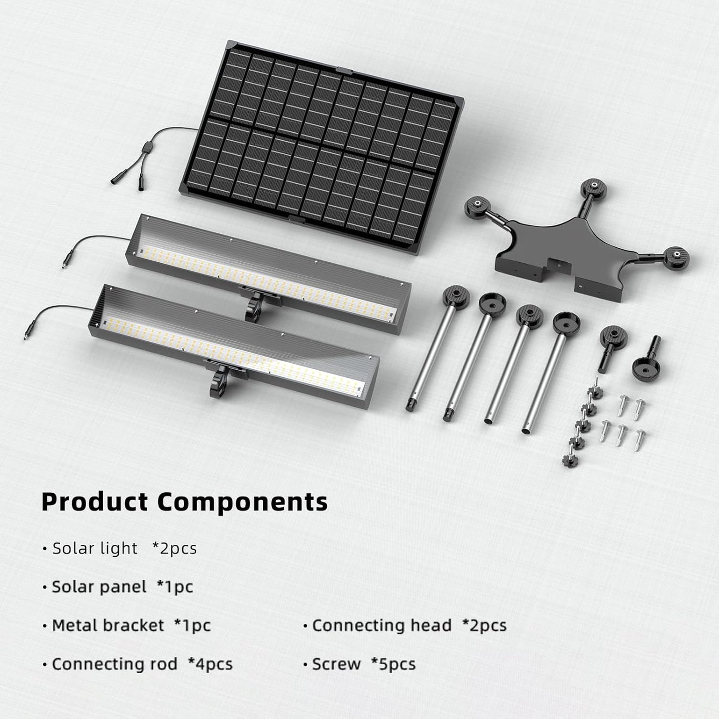 Outdoor Solar Sign Light, 5090 Lumens, 12000 mAh, IP65 Waterproof, Solar Powered Commercial Light, for Real Estate Signage, Garden Fence Lighting, Hypermarket Door Number Lighting (Black)