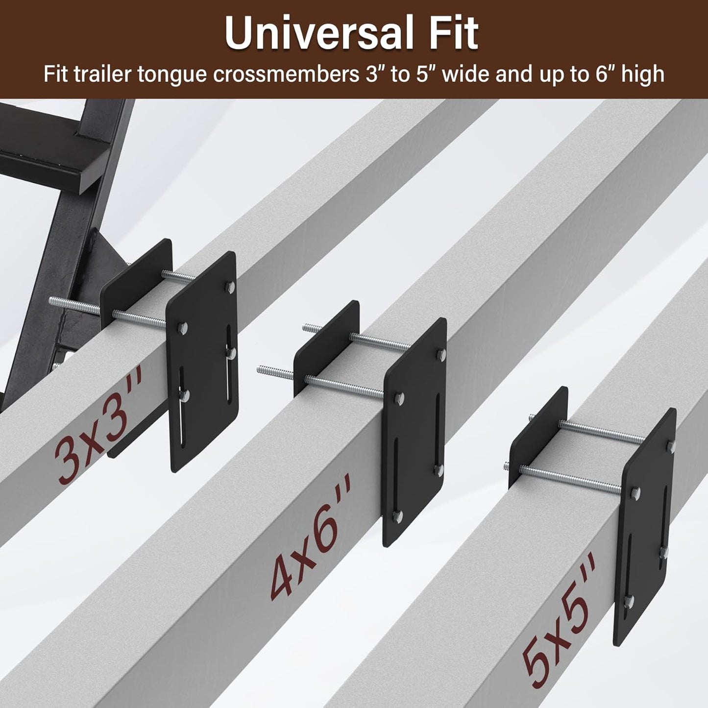 Boat Trailer Steps 3 Step with Anti-Slip Mat & Safety Handrail, Universal Fit Boat Trailer Tongue Steps, Heavy Duty Boat Steps, Easy Installation