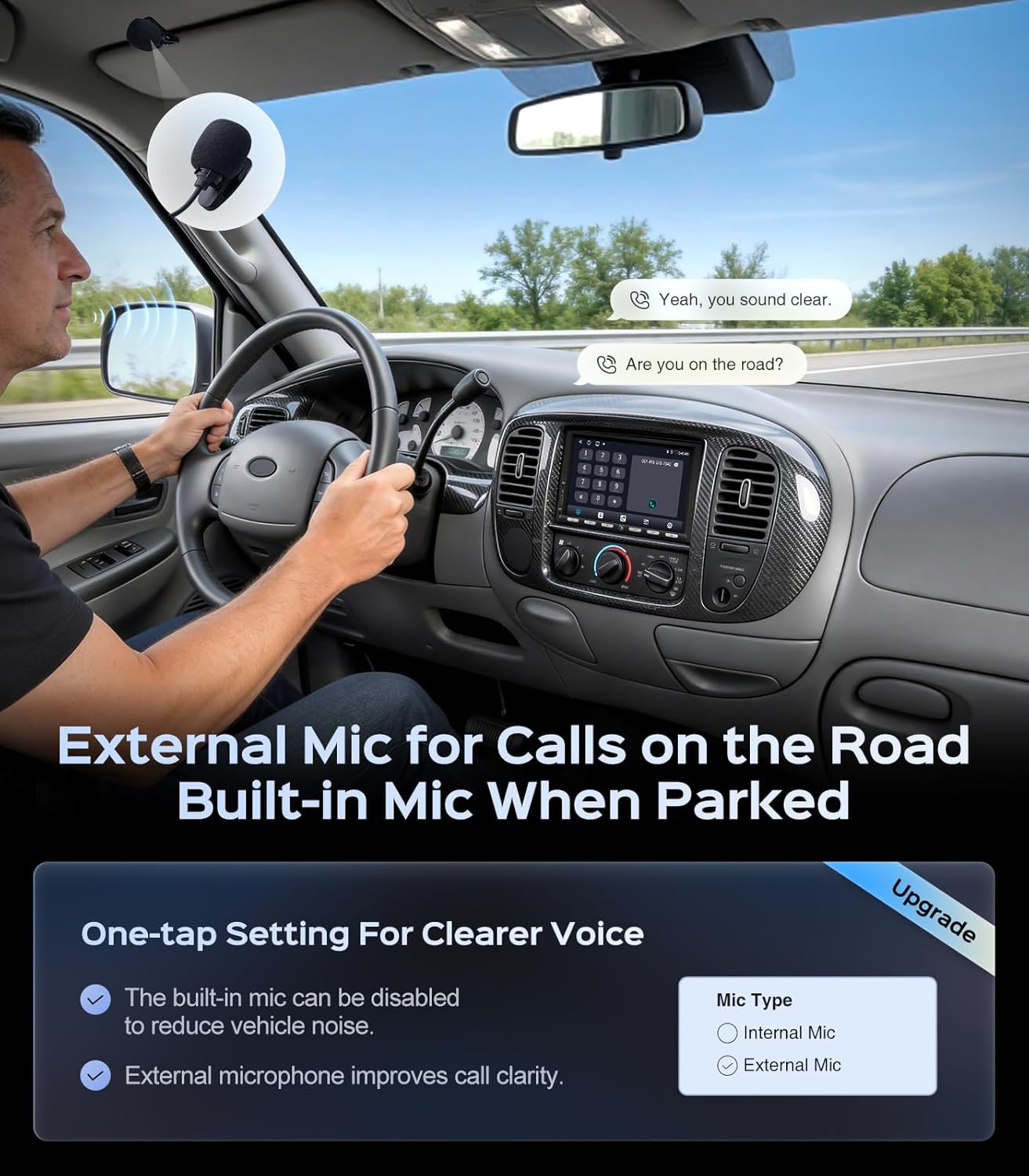7" 2+32G Android Double Din Car Radio Stereo with Physical Button, CarPlay/Android Auto, 48B EQ&DSP, 4.1-Channel, Outputs 240W, SWC/Bluetooth/AM/FM/1080P Backup Camera